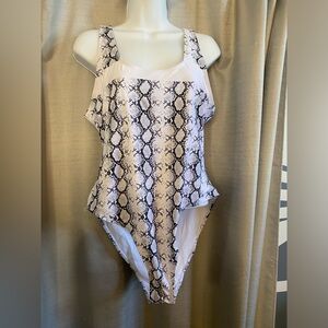 Animal print one piece swimsuit